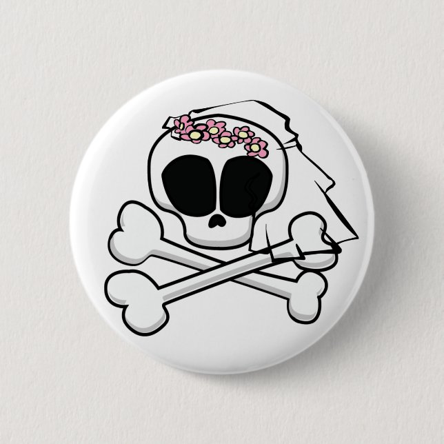 Geschenke von Skull Bride Button (Vorderseite)