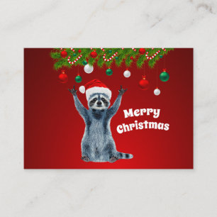 Geschenke Weihnachtskarten Funny Raccoon Begleitkarte