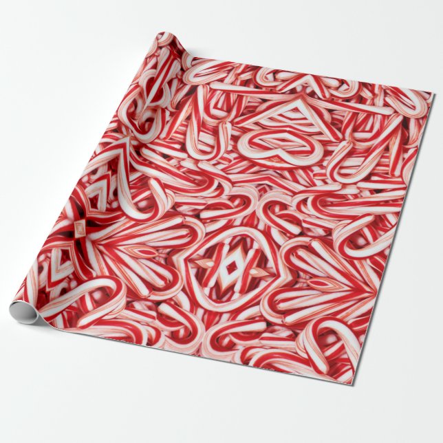Geschenke Wrap Roll Candy Canes Geschenkpapier (Ungerollt)