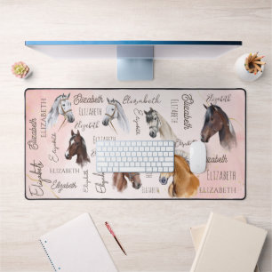 Geschenke zu Pferden personalisierter Name Schreibtischunterlage