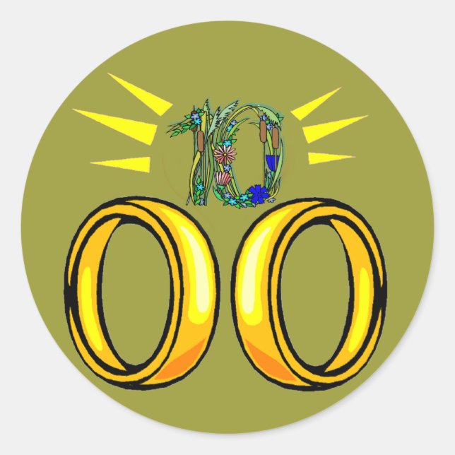 Geschenke zum 10. Geburtstag Runder Aufkleber (Vorderseite)