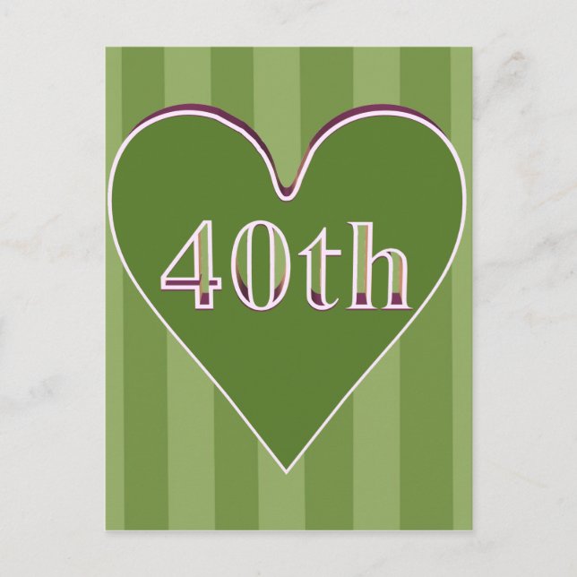Geschenke zum 40. Hochzeitstag Postkarte (Vorderseite)