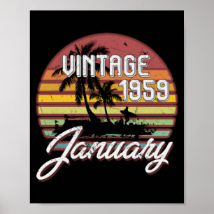 Geschenke zum 60. Geburtstag Retro Vintage Januar Poster