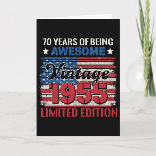 Geschenke zum 70. Geburtstag Amerikanische Flagge Karte
