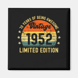 Geschenke zum 70. Geburtstag Vintage 1952 limitier Magnet