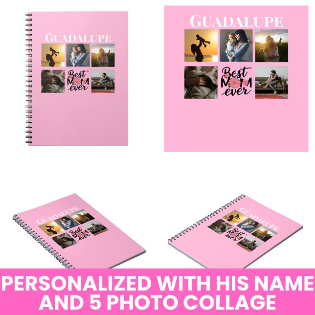 Geschenke zum Muttertag Foto-Collage und Monogramm Notizblock (Mother's Day Gifts Photo Collage and Monogrammed Notebook
)