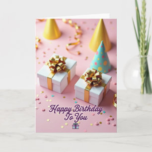 Geschenke zur Feier Rosa Karte