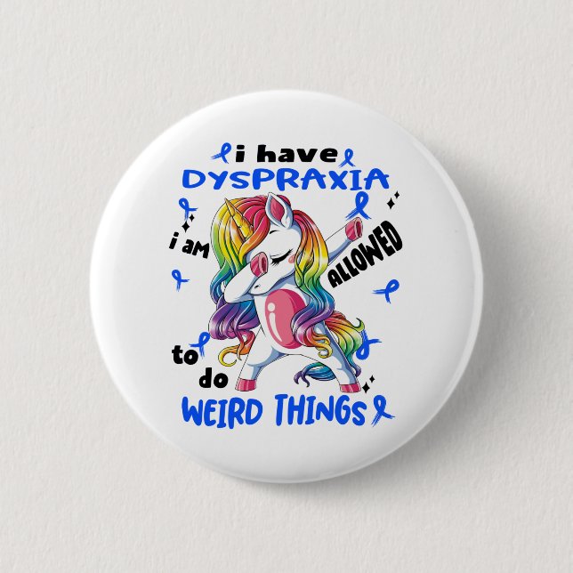 Geschenke zur Unterstützung von Dyspraxie Button (Vorderseite)