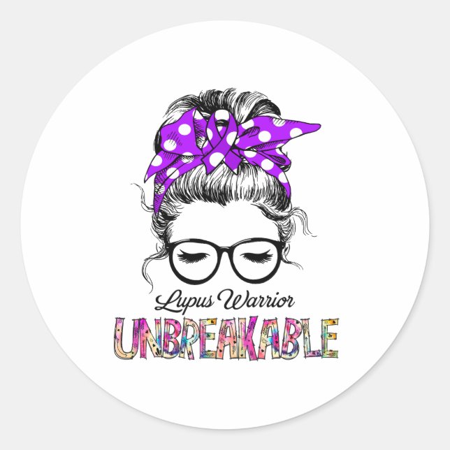 Geschenke zur Unterstützung von Lupus Awareness Ri Runder Aufkleber (Vorderseite)