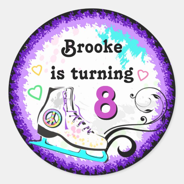 Geschenketikett für angesagte und farbenfrohe Eisw Runder Aufkleber (Vorderseite)