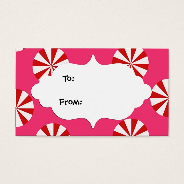 Geschenketiketten aus Rot und Rosa (Vorderseite)