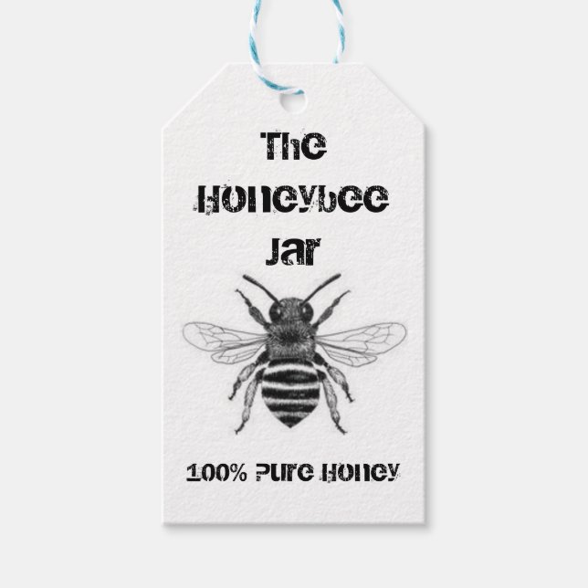 Geschenketiketten - The Honeybee Jar Geschenkanhänger (Vorderseite)