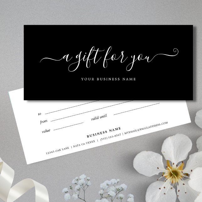 Geschenkgutachten Schwarz und Weiß (Black and White Business Gift Certificates)