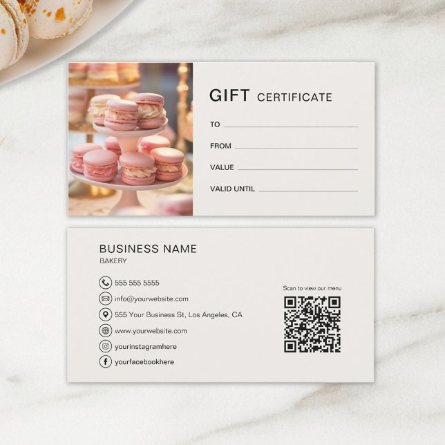 Geschenkgutschein Bäckerei Cupcake Cake Shop Busin (Gift Certificate Bakery Cupcake Cake Shop Business by MINTIC DESIGN STUDIO)