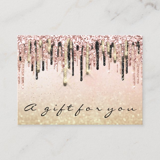 Geschenkgutschein Beauty Shop Haarnagel Rose Glam Visitenkarte (Vorderseite)