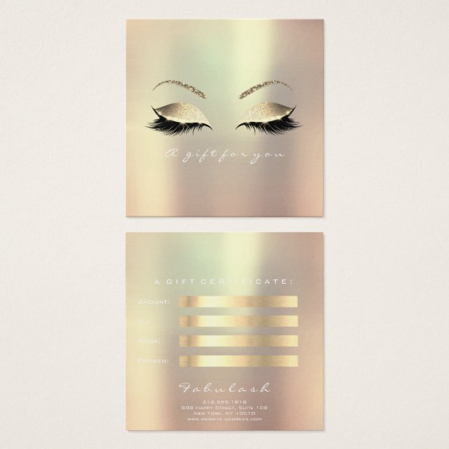 Geschenkgutschein Champaions Gold Lashes Makeup Au (Vorne & Hinten)