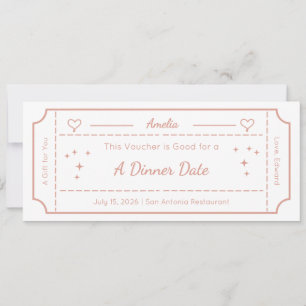 Geschenkgutschein, Dinner Date personalisierte Ges Einladung