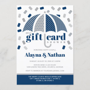 Geschenkgutschein-Einladung zur Babyparty in Blau  Einladung