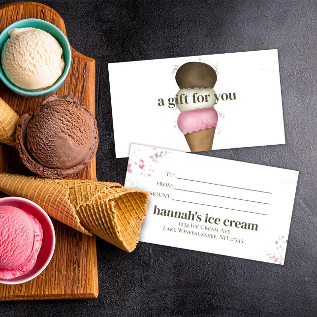 Geschenkgutschein Eiscreme Business Custom (Ice Cream Cone business gifr certificate voucher)