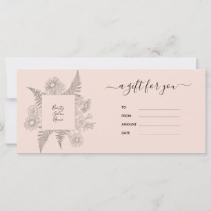 Geschenkgutschein "Elegant Blush Pink Bloral Beaut