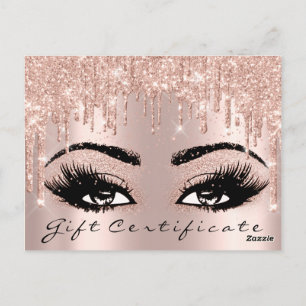 Geschenkgutschein Eyelashes Confetti Makeup Glam Postkarte