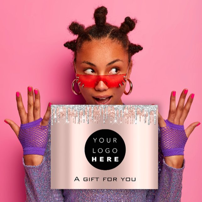 Geschenkgutschein Feiertage Schönheit Rose Makeup  Postkarte (Gift Certificate Holidays Beauty Rose Makeup Logo Postcard)