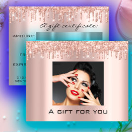 Geschenkgutschein Feiertage Schönheit Rose Makeup Postkarte