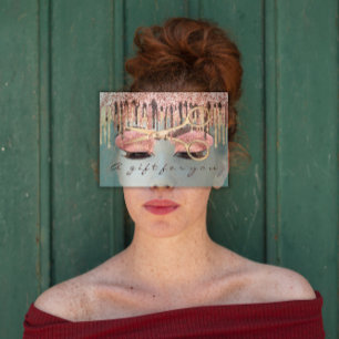 Geschenkgutschein Friseur Rose Blauer Makeule Visitenkarte