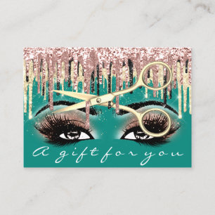 Geschenkgutschein Friseur Rose Minze Makeup Visitenkarte