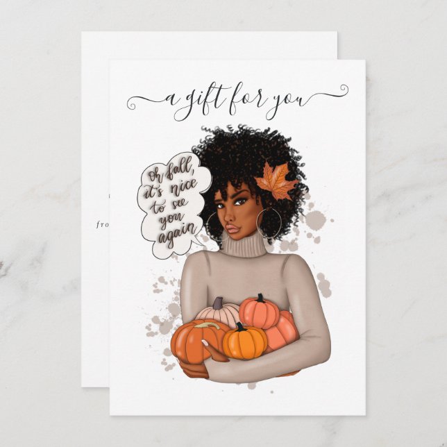 Geschenkgutschein für afroamerikanische Erntedank (Vorne/Hinten)