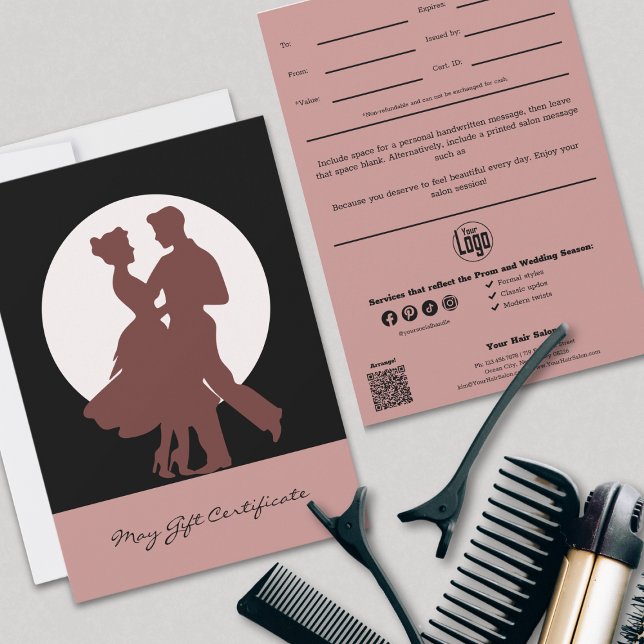 Geschenkgutschein für beruflich rosa Schwarz (Professional Pink Black May Gift Certificate, Pink Black)