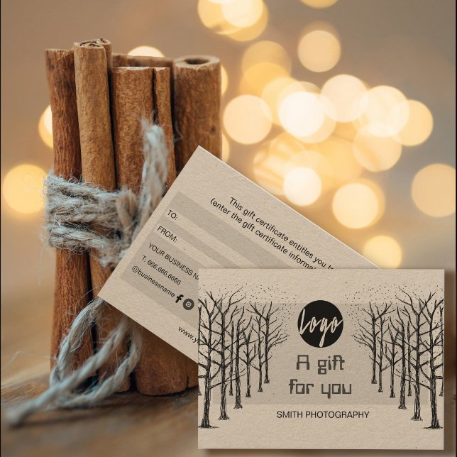 Geschenkgutschein für berufliche Fotografen (Professional Camera Photographer Gift Certificate #zazzlemade #autumn #fall #foresttrees #autumngift)