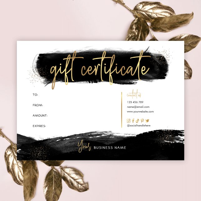 Geschenkgutschein für Black & Gold Chic Salon-Logo (Von Creator hochgeladen)