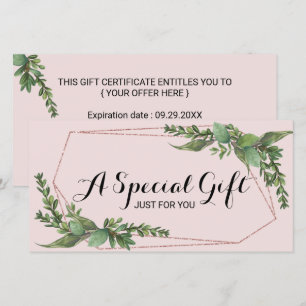 Geschenkgutschein für botanische Vegetation Rosa R