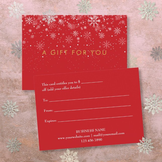Geschenkgutschein für Chic Holiday Business Snowfl Rabattkarte (Chic Holiday Business Snowflakes Gift Certificate)