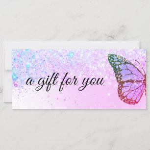 Geschenkgutschein für das lila Schmetterlingslogo