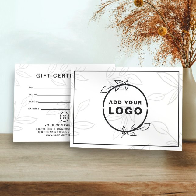 Geschenkgutschein für das Logo "White Modern Leaf  (Von Creator hochgeladen)
