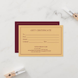 Geschenkgutschein für das stilvolle Burgundy Busin
