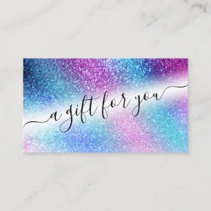 Geschenkgutschein für den lila Blauen Nebel Galaxy Visitenkarte