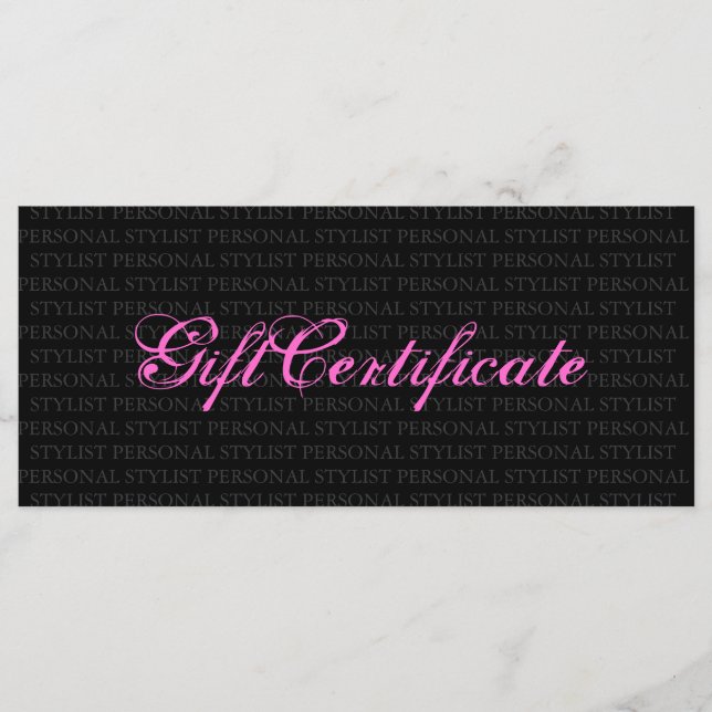 Geschenkgutschein für den persönlichen Stylist (Vorderseite)