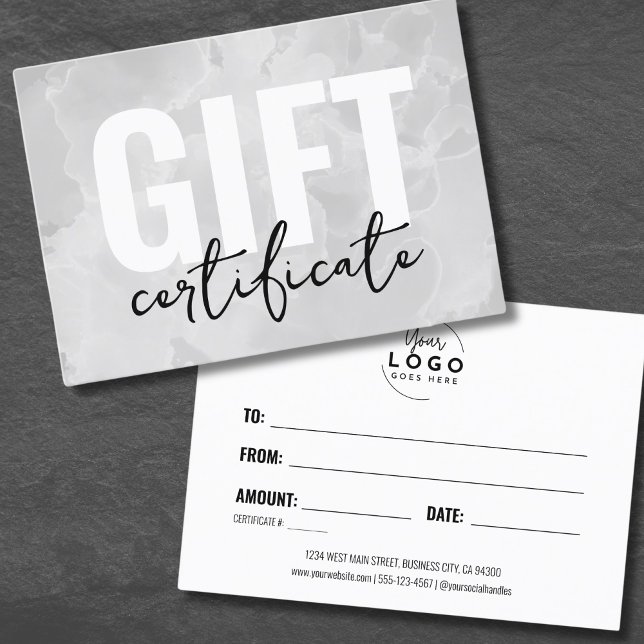 Geschenkgutschein für die Werbefarbe Ihres Logos Visitenkarte (Watercolor Your Logo Business Gift Certificate)