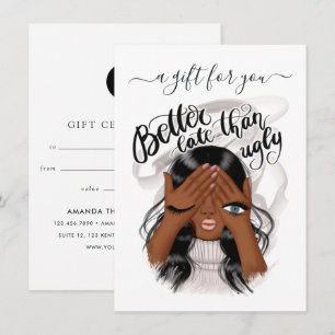 Geschenkgutschein für eine Schwarze Frau mit guter