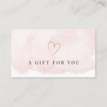 Geschenkgutschein für elegante Rosa Wasserfarben