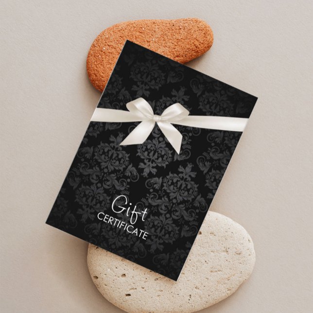 Geschenkgutschein für elegante schwarze Damaskade Rabattkarte (Von Creator hochgeladen)