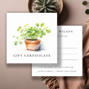 Geschenkgutschein für gepflasterte Kräuter-Parsley Quadratische Visitenkarte