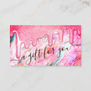 Geschenkgutschein für Girly Coral Opal Glitzer Tro Visitenkarte