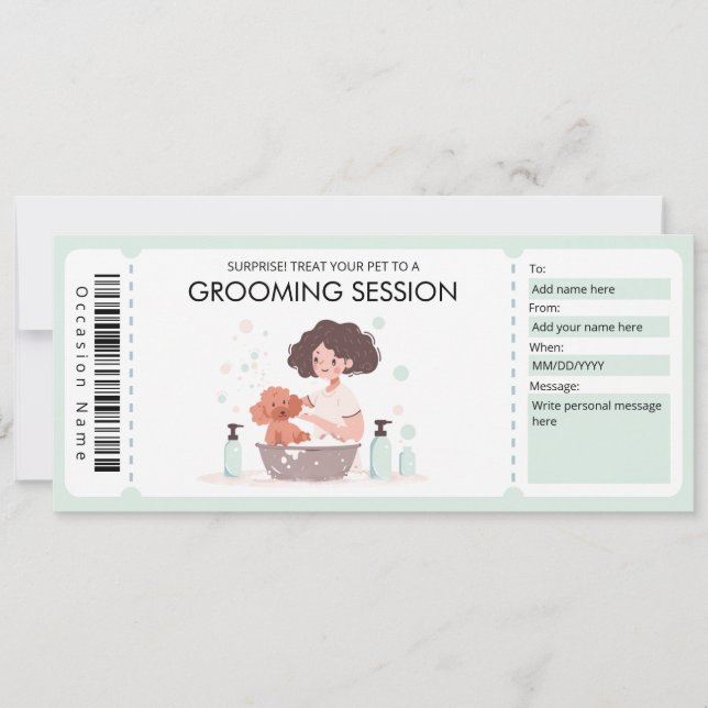 Geschenkgutschein für Heimtiere oder Hunde Einladung (Vorderseite)