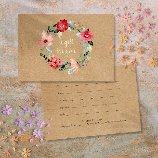 Geschenkgutschein für Hübsche Blumengarten (Rustic Pretty Floral Garland Gift Certificate)