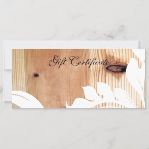 Geschenkgutschein für Imitate aus Holz und Weiß