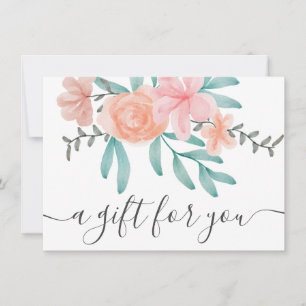 Geschenkgutschein für korallenrosa florale Aquarel